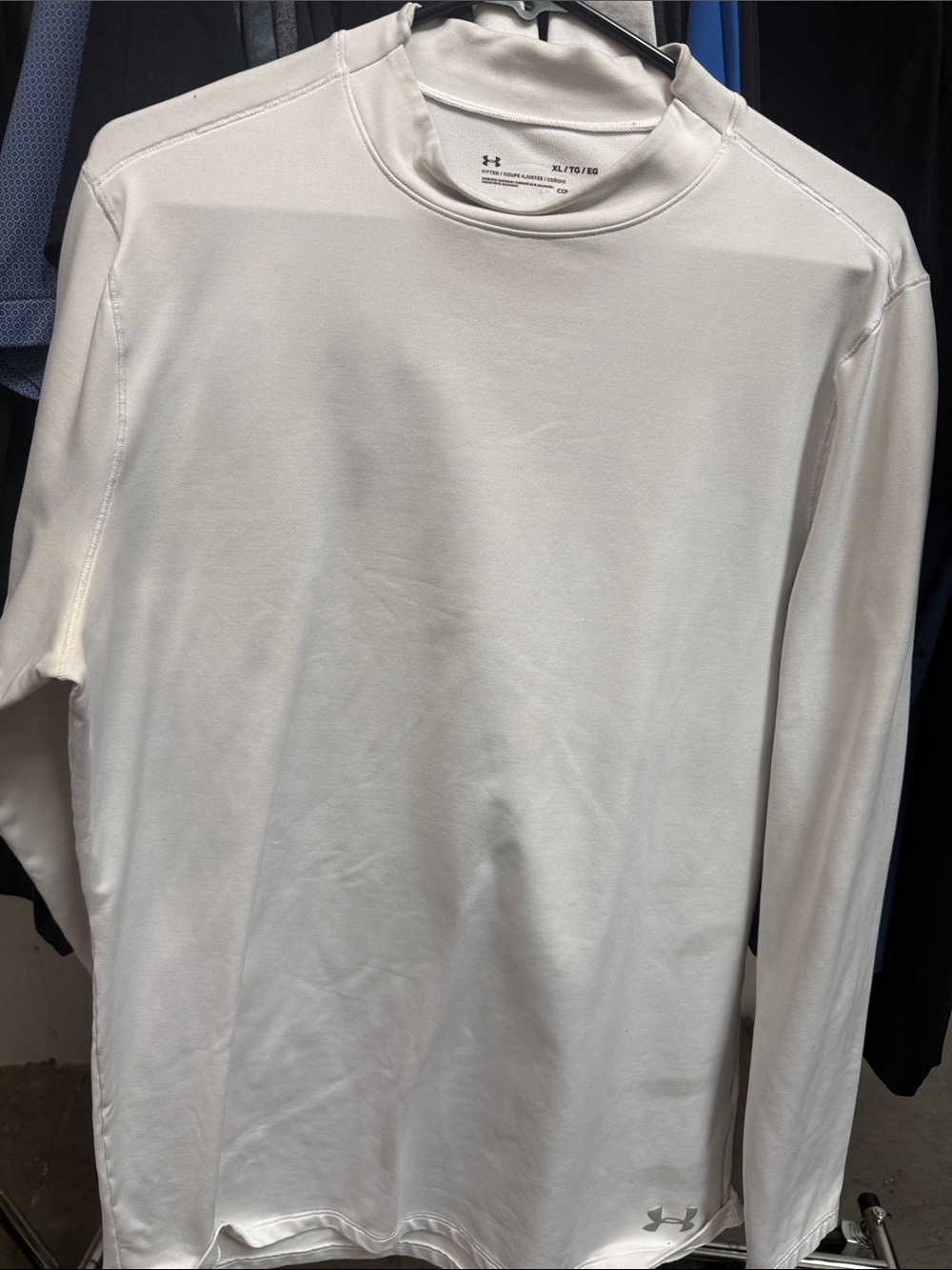 Under Armour Men’s Long Sleeve Performance Shirt — White/Cream